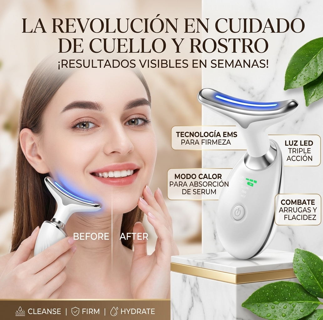 Masajeador Facial LED Rejuvenecedor – ¡Paga en Casa al Recibir!